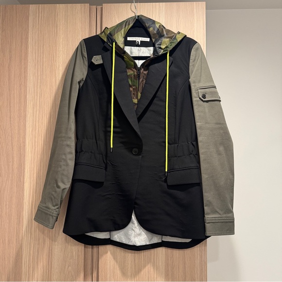 Veronica Beard Black and Green Dickey Blazer Jacket - Size 10 - Picture 3 of 16